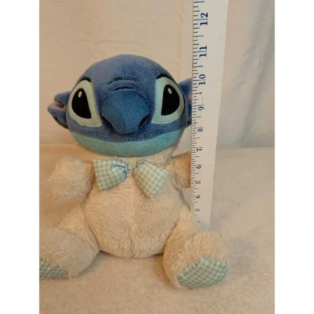 Disney Store Stitch Plush Bunny Costume Blue White Gingham Bow Vintage Toy